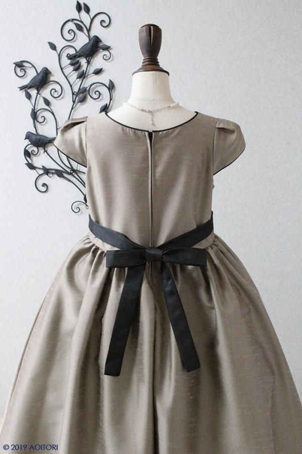 子供ドレス ピアノ発表会ドレス 3-406(150cm）トープ【青い鳥】