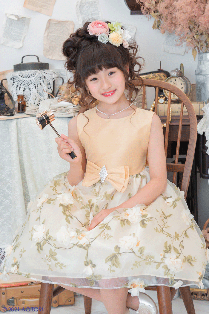 子供ドレス ピアノ発表会ドレス 1-365(140ｃｍ）ゴールド