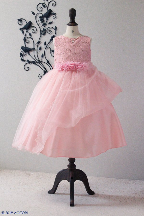 子供 ドレス ノースリーブドレス ふんわりスカート ピンク ピアノ 発表