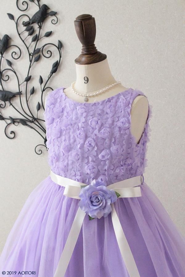 子供ドレス ピアノ発表会ドレス 13-278(130cm) ラベンダー
