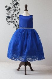 子供ドレス　ピアノ発表会ドレス　15-246(150cm)ロイヤルブルー【青い鳥】