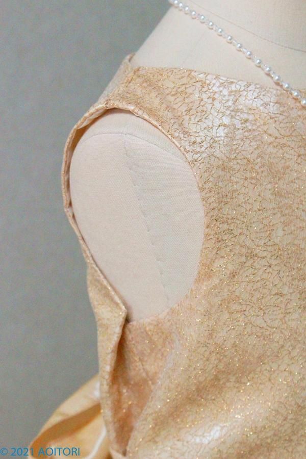 子供ドレス ピアノ発表会ドレス 13-408B(130cm)ゴールド【青い鳥】
