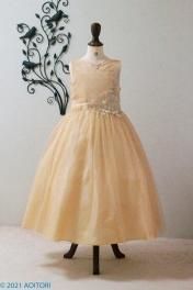 ドレス130㎝　シャンパンゴールド　青い鳥 子供ドレス ピアノ発表会ドレス 15-258(130cm)ピンクブルー