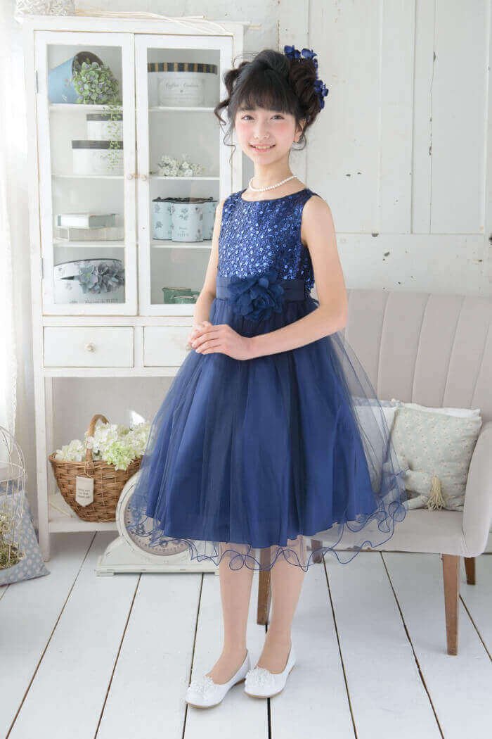子どもドレス ピアノの発表会ドレス・コンクールの衣装 3-305（140ｃｍ 