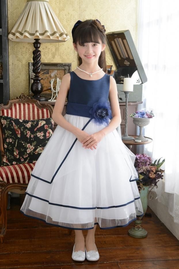 子供ドレス ピアノ発表会ドレス 6 1239 1cm ネイビーブルー 子供ドレス ピアノ発表会ドレス 6 1239 1cm ネイビーブルー