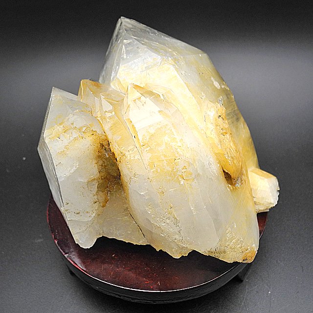 ヒマラヤ水晶クラスター・ライモライト・部分的にゴールデンヒーラー化