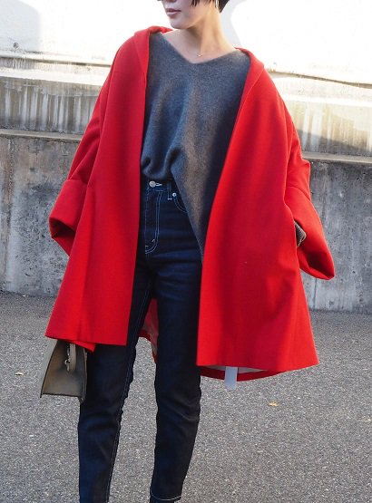 Mima,coat,red,jean coat,bibliok,通販,ビブリオケー,コート