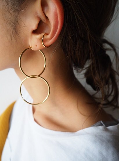 MARIABLACK JEWELLERY,senorita 35 hoop pierce,earrings,gold