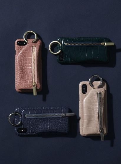 Ajew Cadenas Zipphone Case Croco Iphoneアイフォンケース ポーチ付きiphoneケース ポーチ エジュー