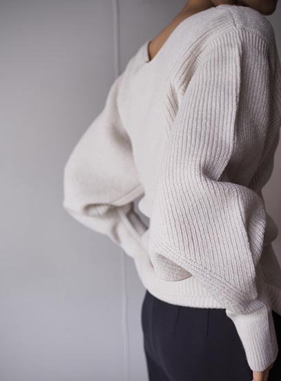 SAYAKADAVIS,sayaka davis,Balloon sleeve,sweater,knit,ivory,sand