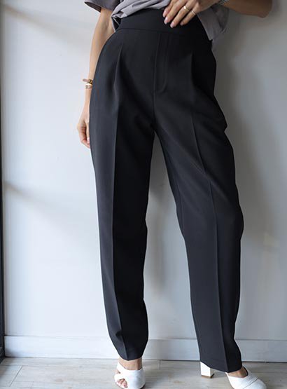 FORFORMO,'23SS,2023ss,23ss,4way Stretch,Tuck  Pants,black,navy,bibliok,フォルフォルモ,