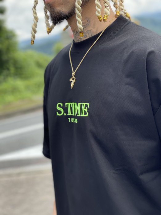 S.TIME TOKYO PRM T-SHIRT LIMITED EDITION 【日本製】BLACK/NEONGREEN