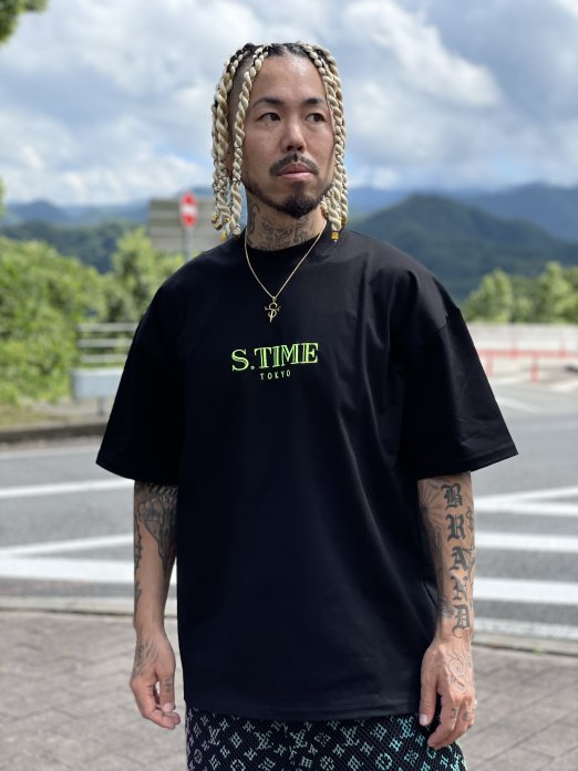 S.TIME TOKYO PRM T-SHIRT LIMITED EDITION 【日本製】BLACK/NEONGREEN