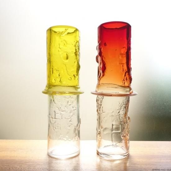 スーパーセール 半額タイムセール バンブー BAMBU TOIKKA OIVA イエロー×クリア 北欧家具,雑貨の - 花瓶・フラワースタンド