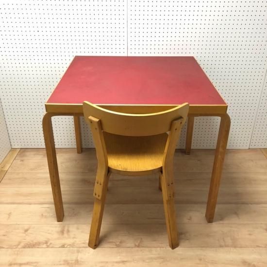 artek アアルト テーブル ビンテージ 赤リノリウム 北欧 ウェグナー