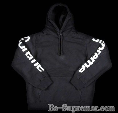 カラーブラック18ss Supreme Hooded Sweatshirt sideline