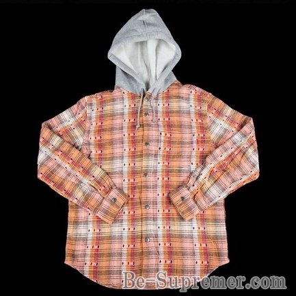 hooded jacquard flannel shirt