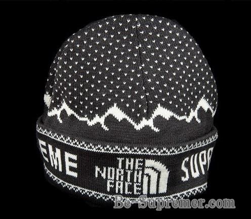 メンズsupreme the north face ニット ビーニー 黒