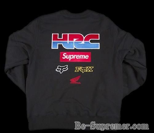 【黒S】Supreme®/Honda®/Fox® Racing Crewneck