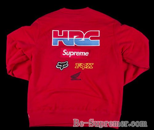 Supreme シュプリーム 19FW Honda Fox Racing Crewneck ホンダ フォックスレーシングクルーネック レッド |  ブランド名, 商品名 - Supreme(シュプリーム)オンライン通販専門店 Be-Supremer