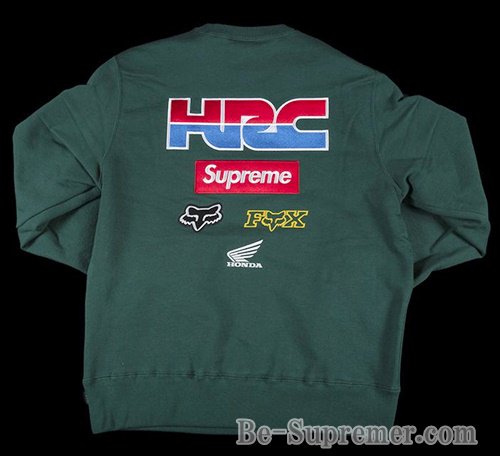 Supreme シュプリーム 19FW Honda Fox Racing Crewneck | ホンダ フォックスレーシングクルーネック  ダークグリーン - Supreme(シュプリーム)オンライン通販専門店 Be-Supremer