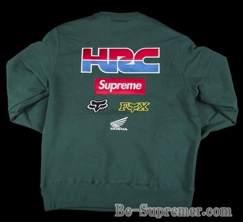 Supreme シュプリーム 19FW Honda Fox Racing Crewneck | ホンダ フォックスレーシングクルーネック  ダークグリーン - Supreme(シュプリーム)オンライン通販専門店 Be-Supremer