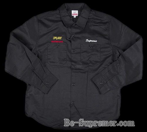 Supreme シュプリーム 19FW Honda Fox Racing Work Shirt ホンダフォックスレーシングワークシャツ ブラック |  人気のストリートウェアシャツ - Supreme(シュプリーム)オンライン通販専門店 Be-Supremer