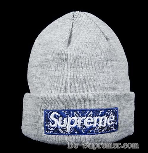 Supreme Bandana Box Logo Beanie ビーニー グレー-