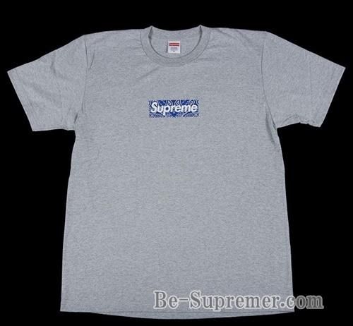 【新品】supreme boxlogo Tシャツ　バンダナ　グレーメンズ