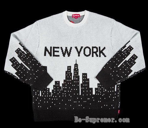 supreme  20ss New York Sweater white