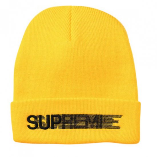 supreme motion logo beanie yellow