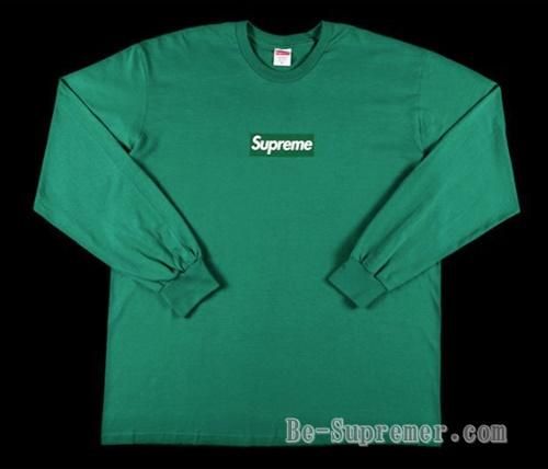 supreme Box Logo L/S Tee light green