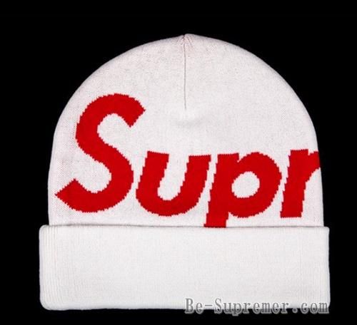 帽子supreme Reflective Big Logo Beanie 白 - ニット帽/ビーニー