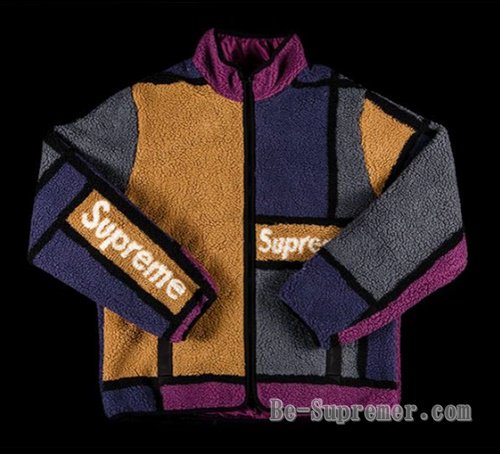 supreme  Fleece Jacket パープル　XL