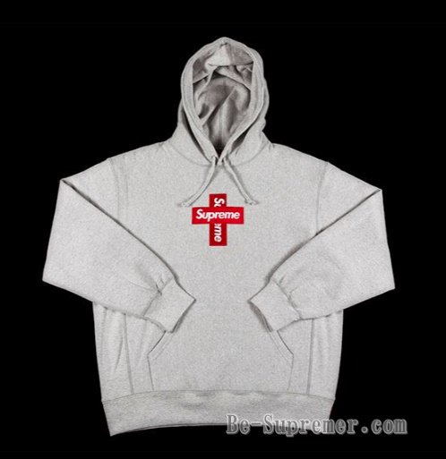 【Supreme通販専門店】Supreme(シュプリーム) Cross Box Logo Hooded Sweatshirtヘザーグレー 新品の通販  - Be-Supremer