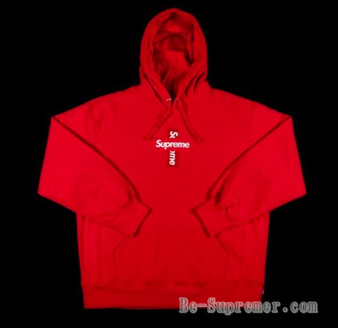 トップスSupreme Cross Box Logo Hooded Red 赤 L
