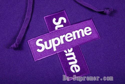 supreme cross box logo hooded purpleトップス