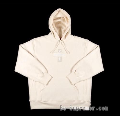 Cross Box Logo Hooded Sweatshirt natural