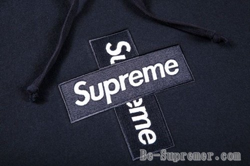 Supreme box logo cross hooded シュプリーム 黒