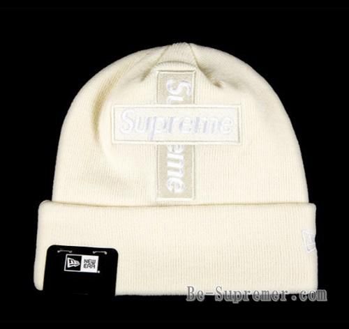 supreme cross box logo ビーニー