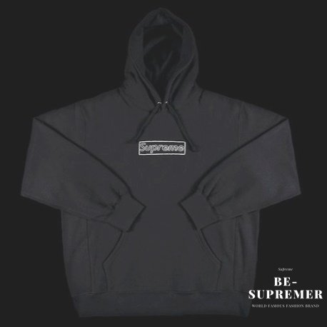 Supreme KAWS Chalk Logo Hooded Sweatshirt パーカーブラック
