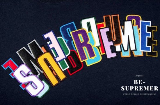 Supreme(シュプリーム) Stacked Crewneck クルーネック・トレーナー ネイビー 新品通販 - Be-Supremer