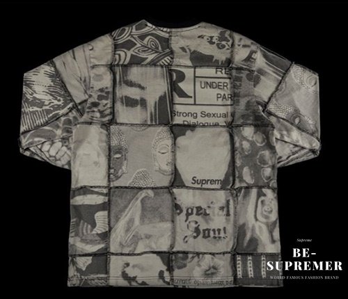 Supreme Mosaic Patchwork L/S Top ロンT ブラック新品の通販 - Be