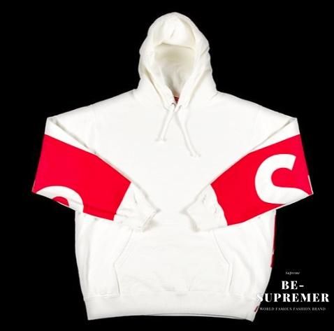 SUPREME Big Logo Hooded Sweatshirt L 白