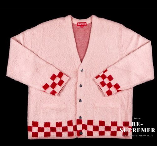 Supreme Brushed Checkerboard Cardigan カーディガン ピンク 新品通販 Be Supremer