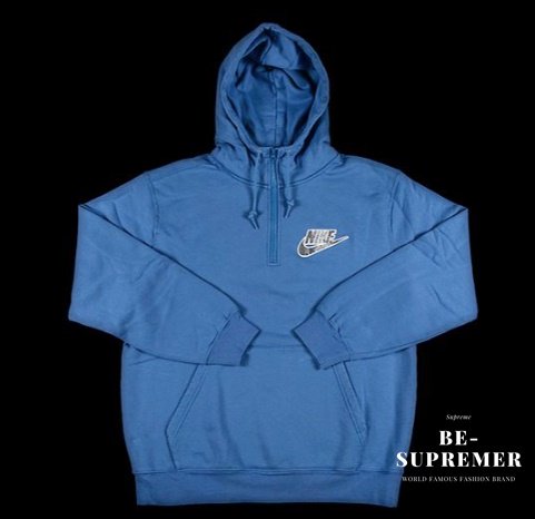 Supreme シュプリーム 21SS Nike Half Zip Hooded Sweatshirt ナイキハーフジップフードパーカー | ブルー  - Supreme(シュプリーム)オンライン通販専門店 Be-Supremer