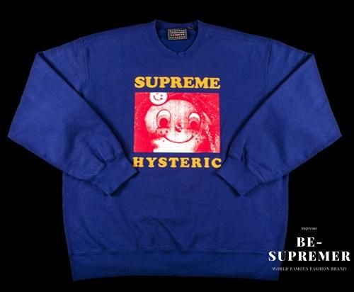 Supreme(シュプリーム) Hysteric Glamour Crewneck クルーネック・トレーナー ダークロイヤル 新品通販 -  Be-Supremer