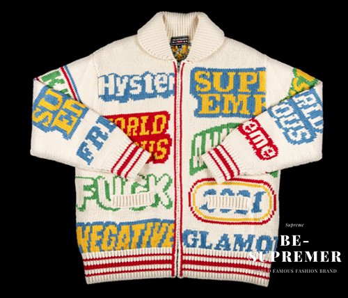 Supreme HYSTERIC GLAMOUR Logos Zip Up Sweater セーター ナチュラル