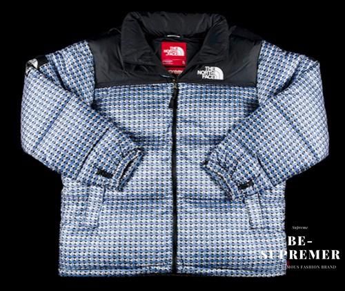 Supreme The North Face Bleached Denim Print Nuptse Jacket