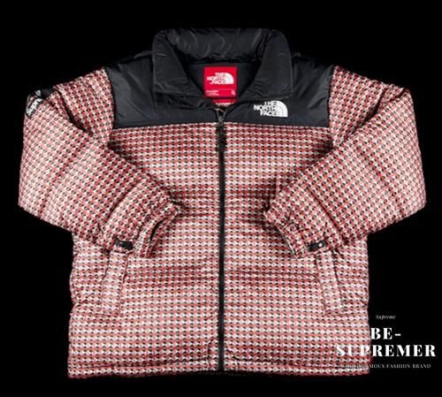 Supreme The North Face Bleached Denim Print Nuptse Jacket